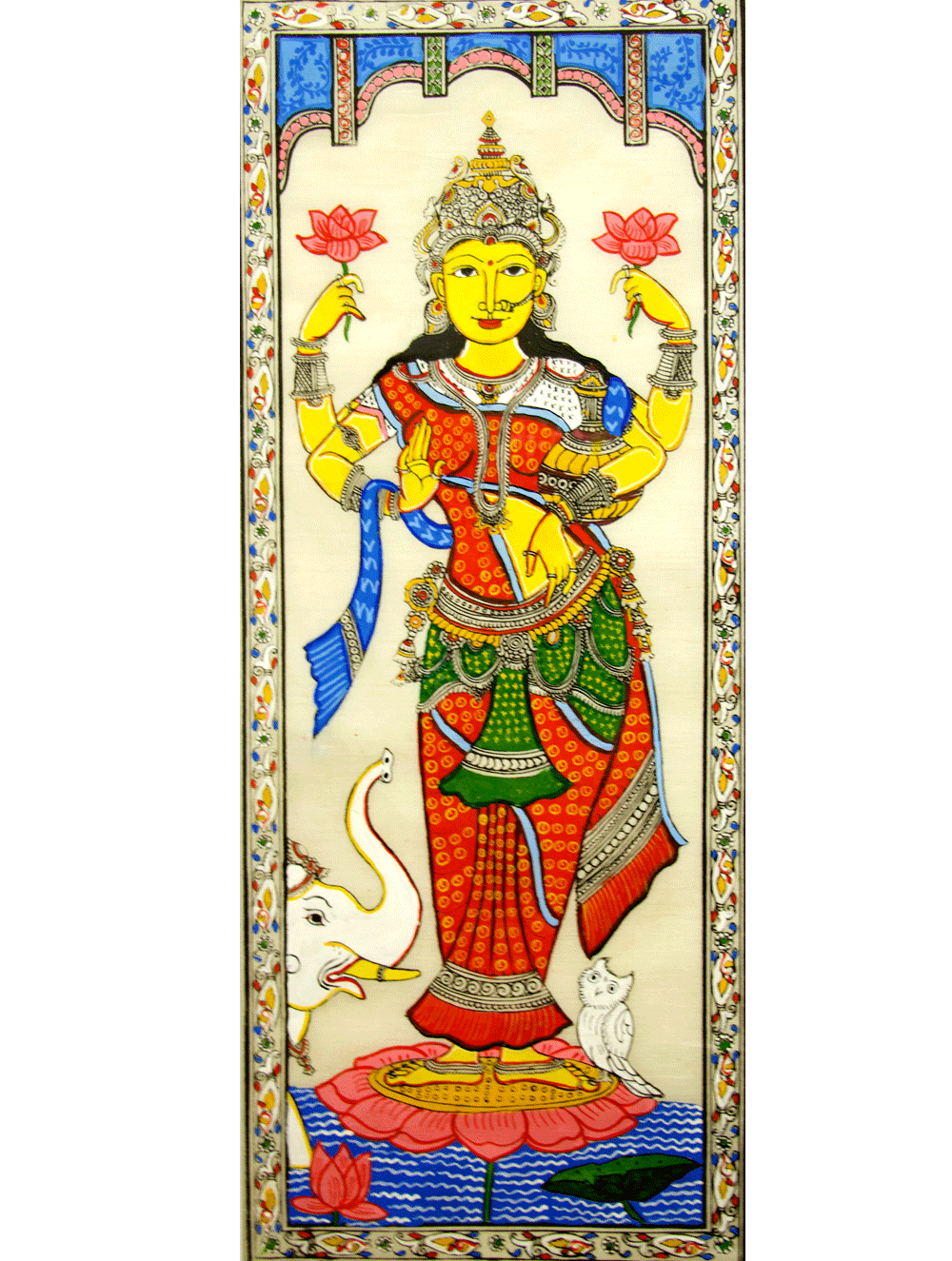 Pattachitra Art - Tussore Silk Painting - The India Craft House