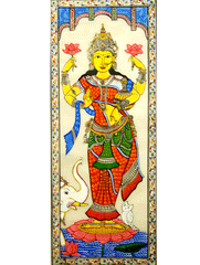 Pattachitra Art - Tussore Silk Painting - The India Craft House