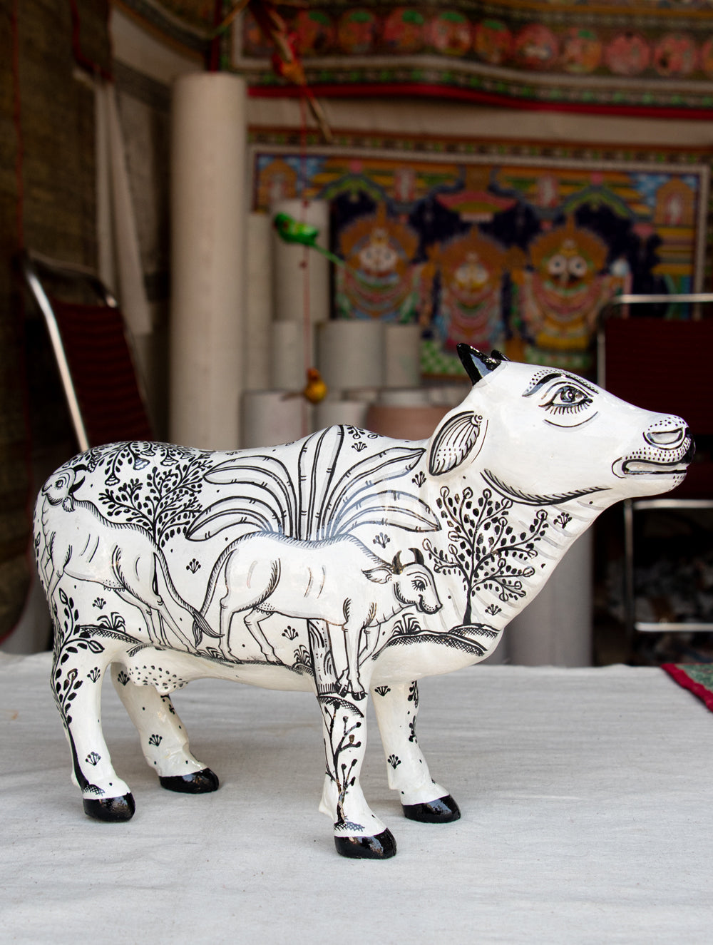 Pattachitra Art Curio - Cow - The India Craft House
