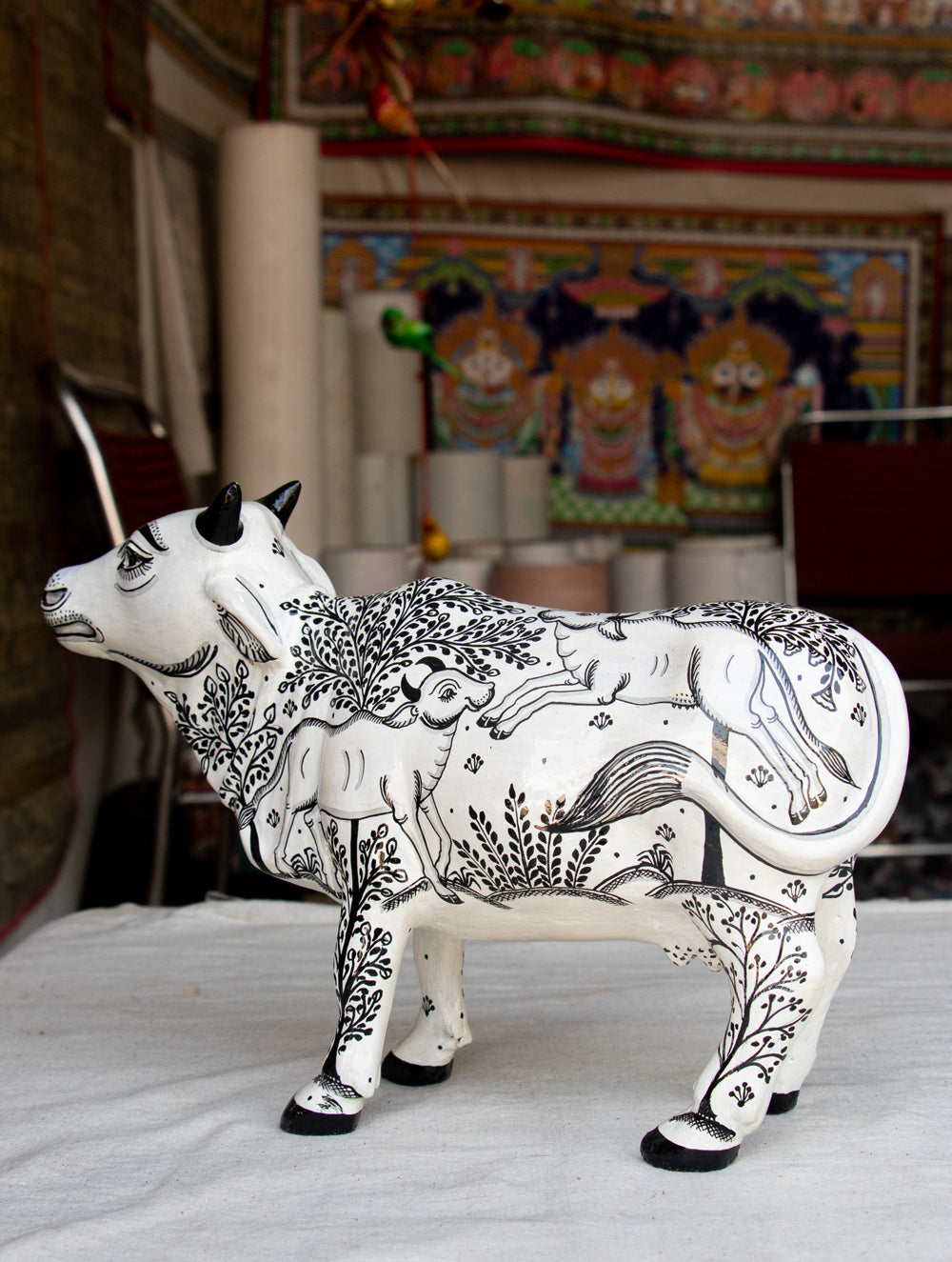 Pattachitra Art Curio - Cow - The India Craft House