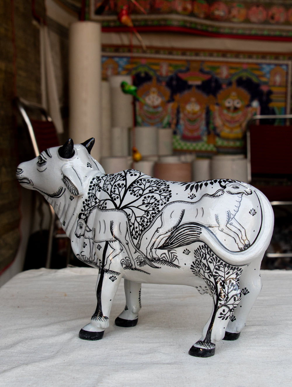 Pattachitra Art Curio - Cow - The India Craft House