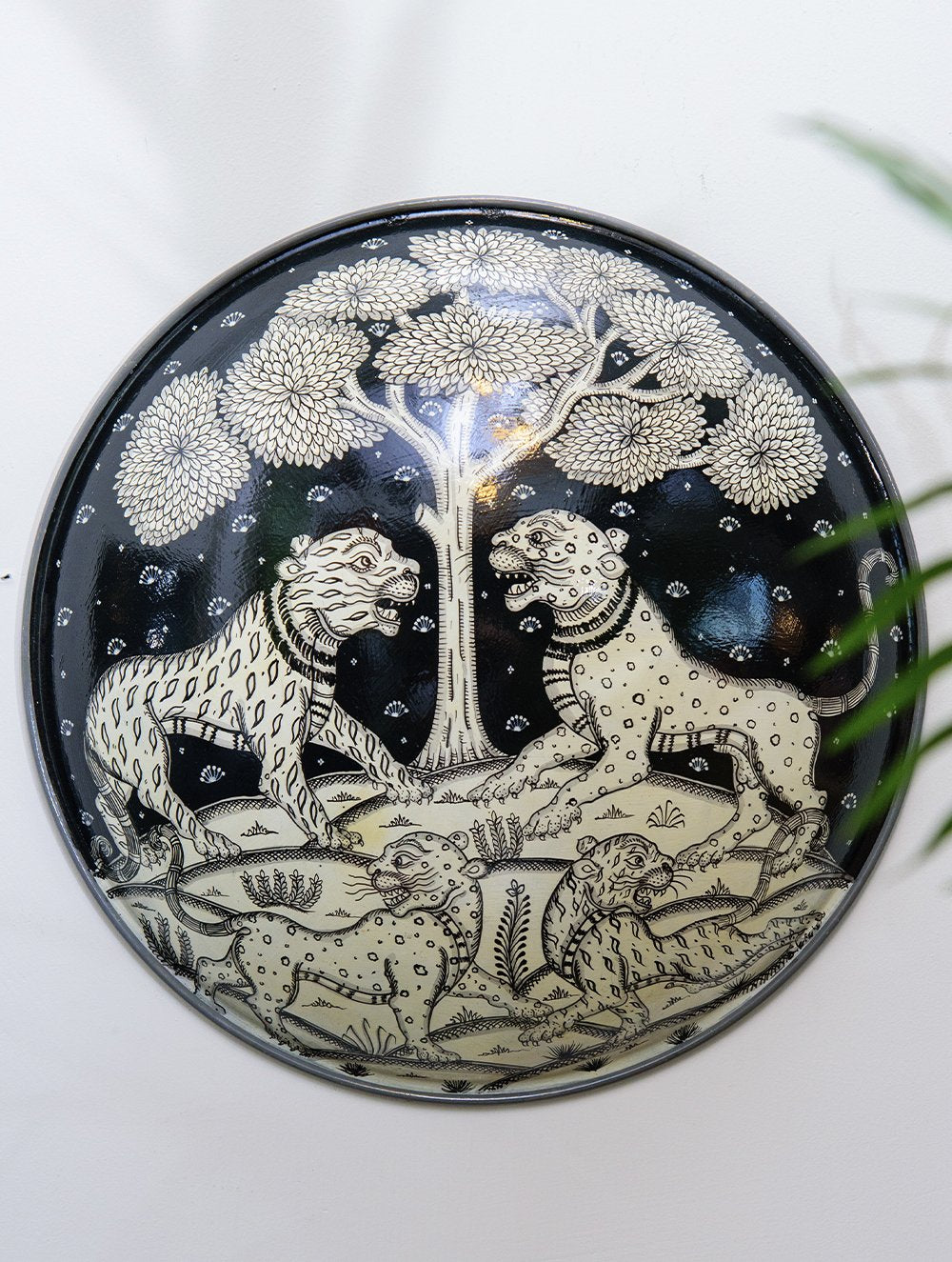 Pattachitra Art Wall Plaque - The Tigers