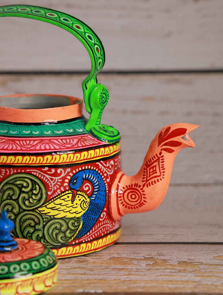 Pattachitra Art - Tin Teapot, Small