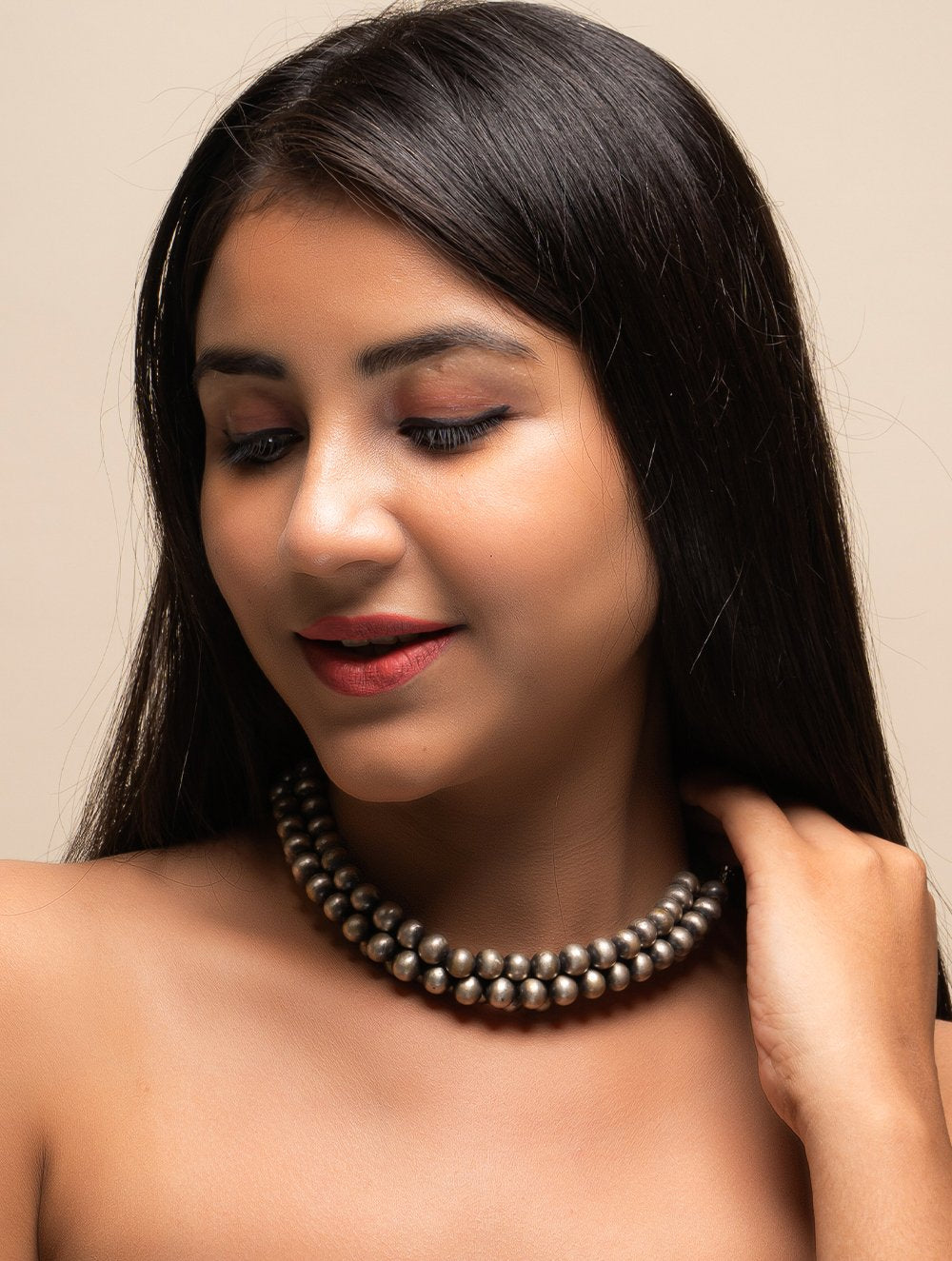 Pure Silver Traditional Maharashtrian Choker - Golmani Thushi