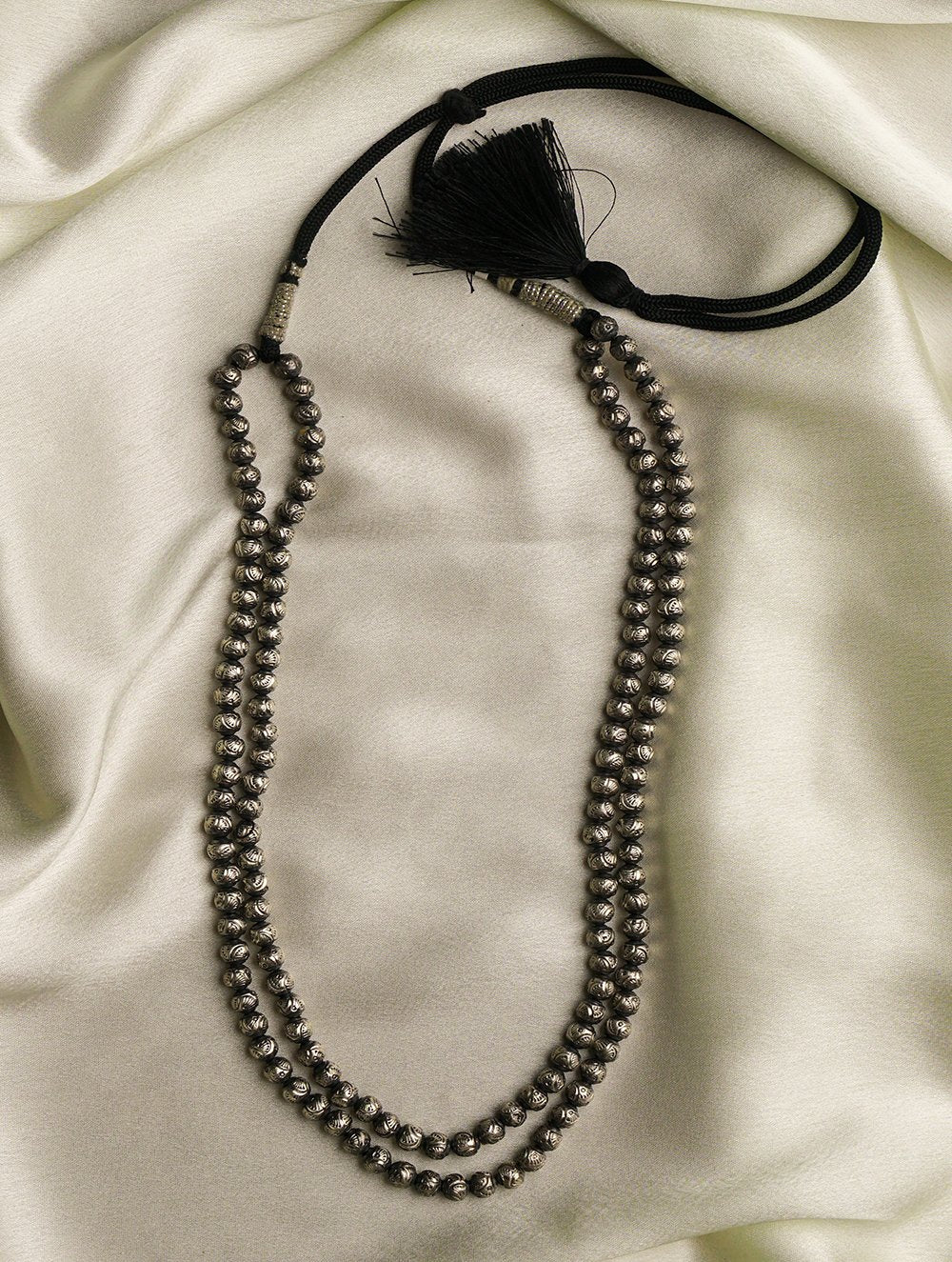 Pure Silver Traditional Maharashtrian Mohanmal Neckpiece (Double String)