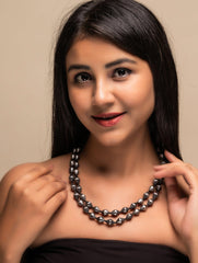 Pure Silver Traditional Maharashtrian Neckpiece - Bormal (Double String)