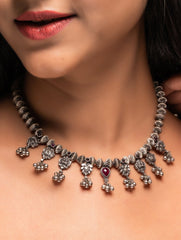 Pure Silver Traditional Maharashtrian Neckpiece - Jav Mani Saaz