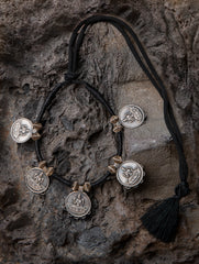 Pure Silver Traditional Maharashtrian Neckpiece - Laxmi Putli Har