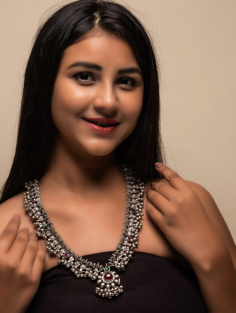 Pure Silver Traditional Maharashtrian Neckpiece - Saaz