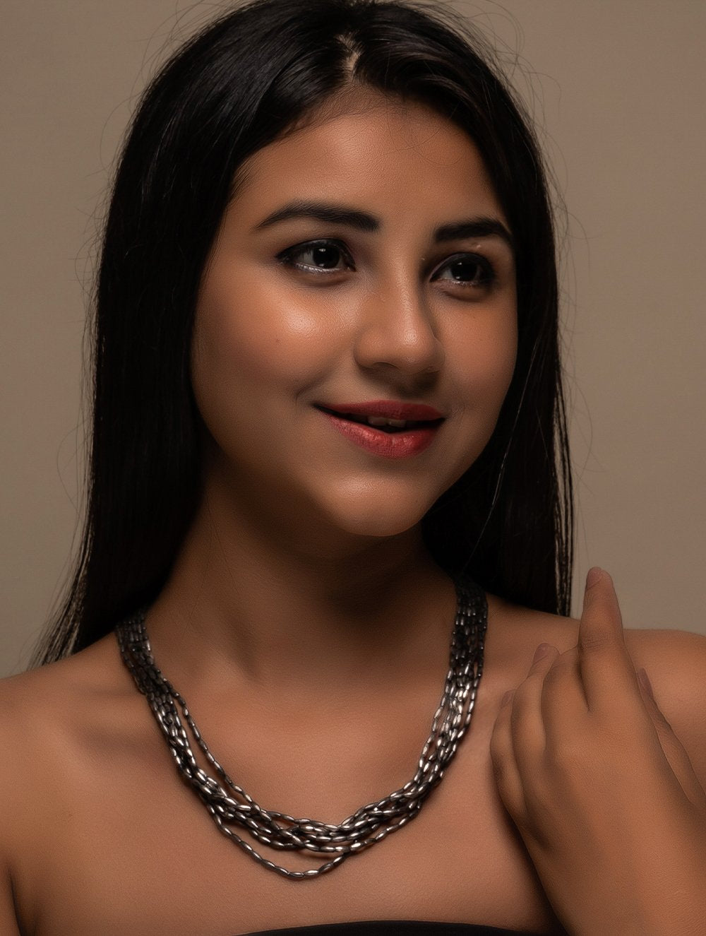 Pure Silver Traditional Maharashtrian Neckpiece - Tandul Haar