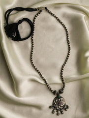 Pure Silver Traditional Maharashtrian Neckpiece With Gulab Pendant