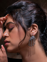 Pure Silver Earrings - Peacock Danglers