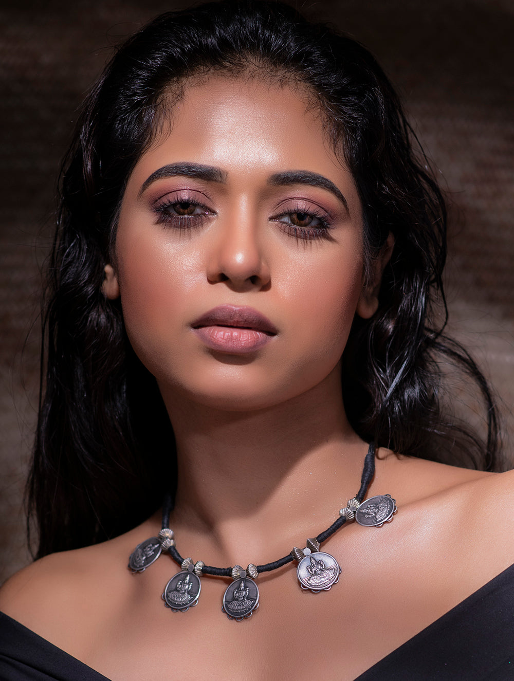 Pure Silver Traditional Maharashtrian Neckpiece - Laxmi Putli Har