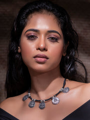 Pure Silver Traditional Maharashtrian Neckpiece - Laxmi Putli Har