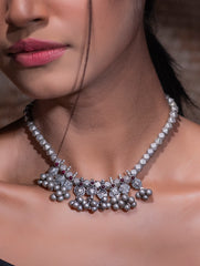 Pure Silver Traditional Maharashtrian Neckpiece - Saj Neck