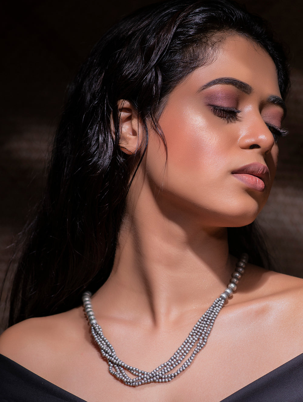 Pure Silver Traditional Maharashtrian Set - Gol Mani Neck