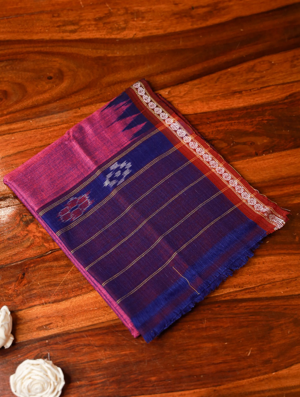 Load image into Gallery viewer, Sambalpuri Handwoven Ikat Gamcha / Cotton Towel - Pink