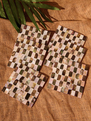 Shell Craft Coasters - Beige & Black (Set of 6)