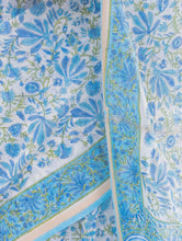 Load image into Gallery viewer, Summer Florals. Sanganeri Block Printed Chanderi Saree - Blue Flora  