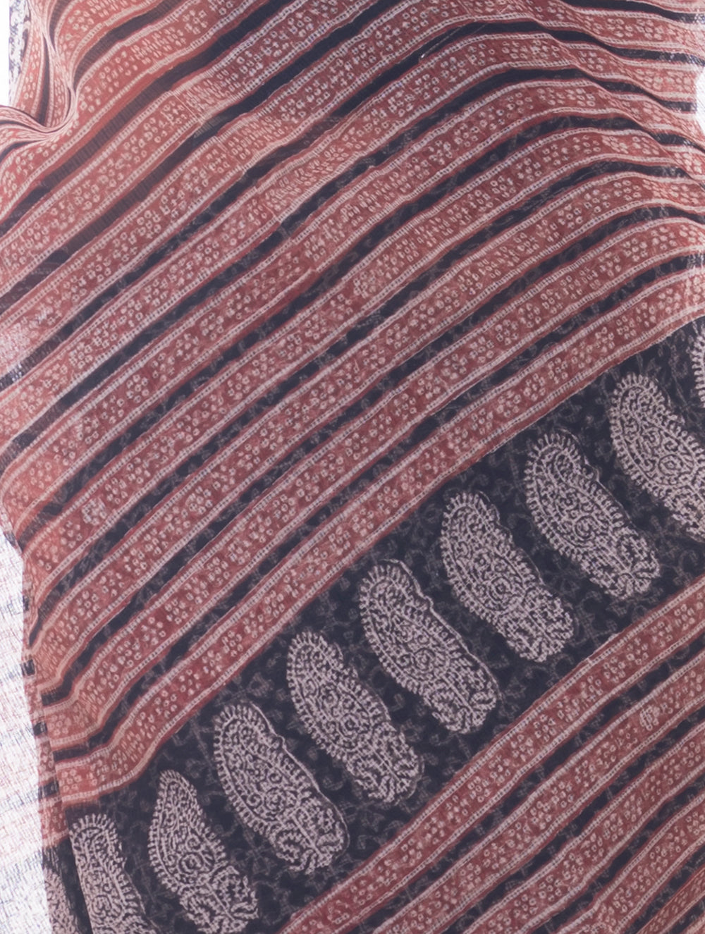 Summer Moods. Bagru Block Printed Kota Doria Saree - Mosaic