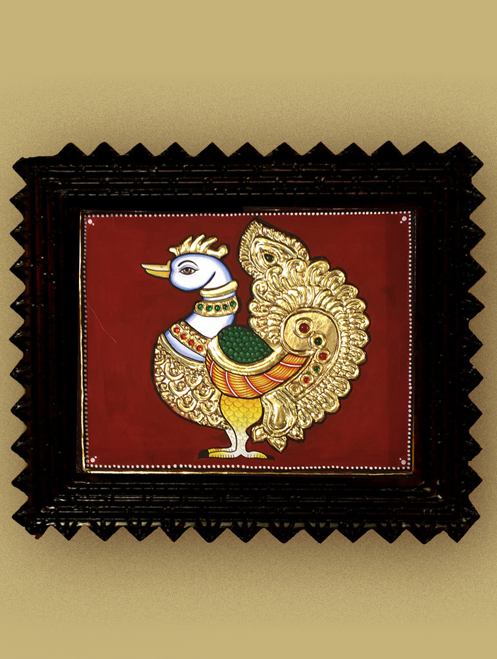 Tanjore Painting In Chettinad Frame - Bird
