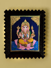 Tanjore Painting In Chettinad Frame - Ganesha