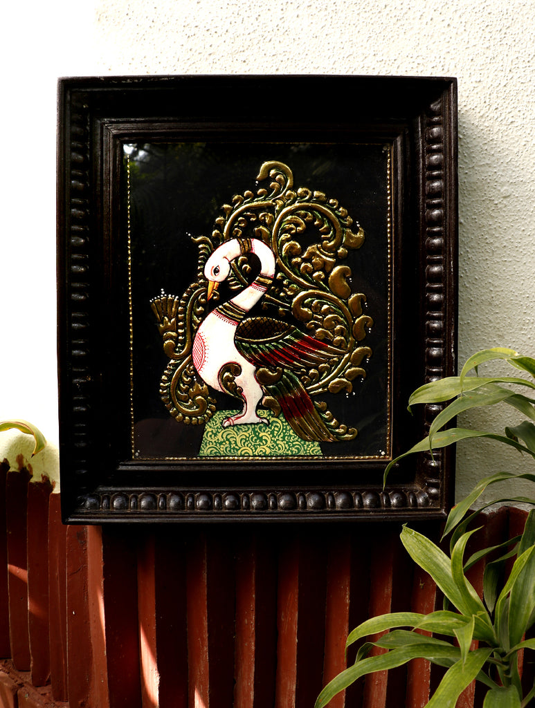 Tanjore Painting with Frame - Annapakshi (Large) - The India Craft House 