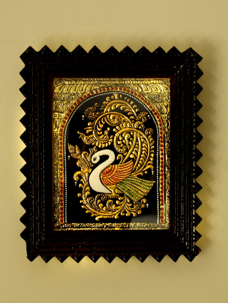 Tanjore Painting with Frame - Annapakshi (Small) - The India Craft House 