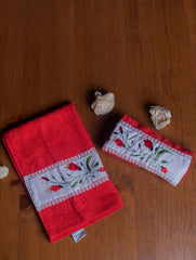 The Floral Collection - Embroidered Towel Sets (Hand Towels, Set of 2)