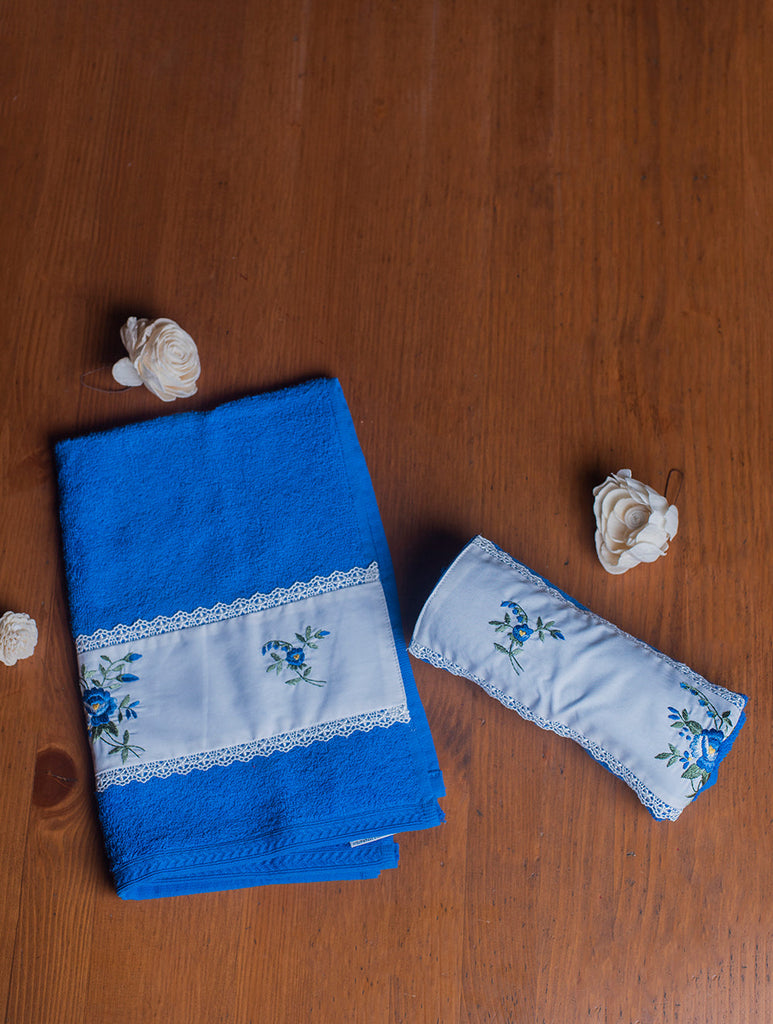 The Floral Collection - Embroidered Towel Sets (Hand Towels, Set of 2)