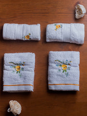 The Floral Collection - Embroidered Towel Sets (Hand & Face Towels, Set of 4)