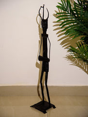 The India Craft House Bastar Tribal Curio Musical Man Figurine - Large