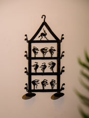The India Craft House Bastar Tribal Dancing Women Diya Holder - Small
