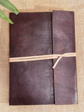 The India Craft House Handmade Pure Leather Diary with Handmade Paper - Purple