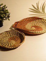 The India Craft House Khajur & Sabai Utility Baskets (Set of 2)