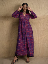 Load image into Gallery viewer, Traditional Elegance. Hand Woven Ikat Ethnic  Kurta / Dress - Purple 