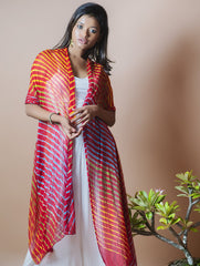 Vibrant Leheriya Georgette Stole - Red
