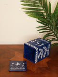 Warli Art Utility Box - Blue
