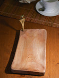 Wood & Dhokra Craft Tray / Cheese Platter with Dhokra Man - Rectangle