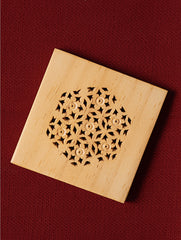 Wooden Jaali Coaster Set (5 Pc Set)