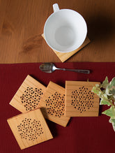 Wooden Jaali Coaster Set (5 Pc Set)
