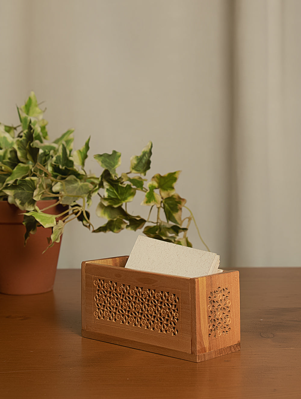 Wooden Jaali Desk Set (2 pc Set)