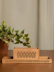 Wooden Jaali Desk Set (2 pc Set)