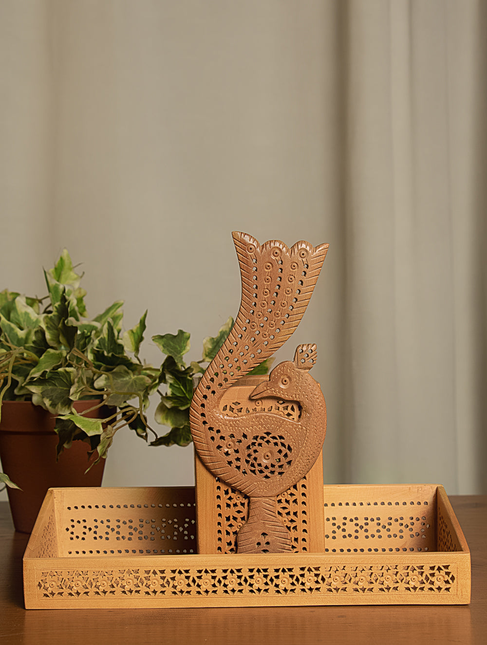 Wooden Jaali Desk Set (3 pc Set)