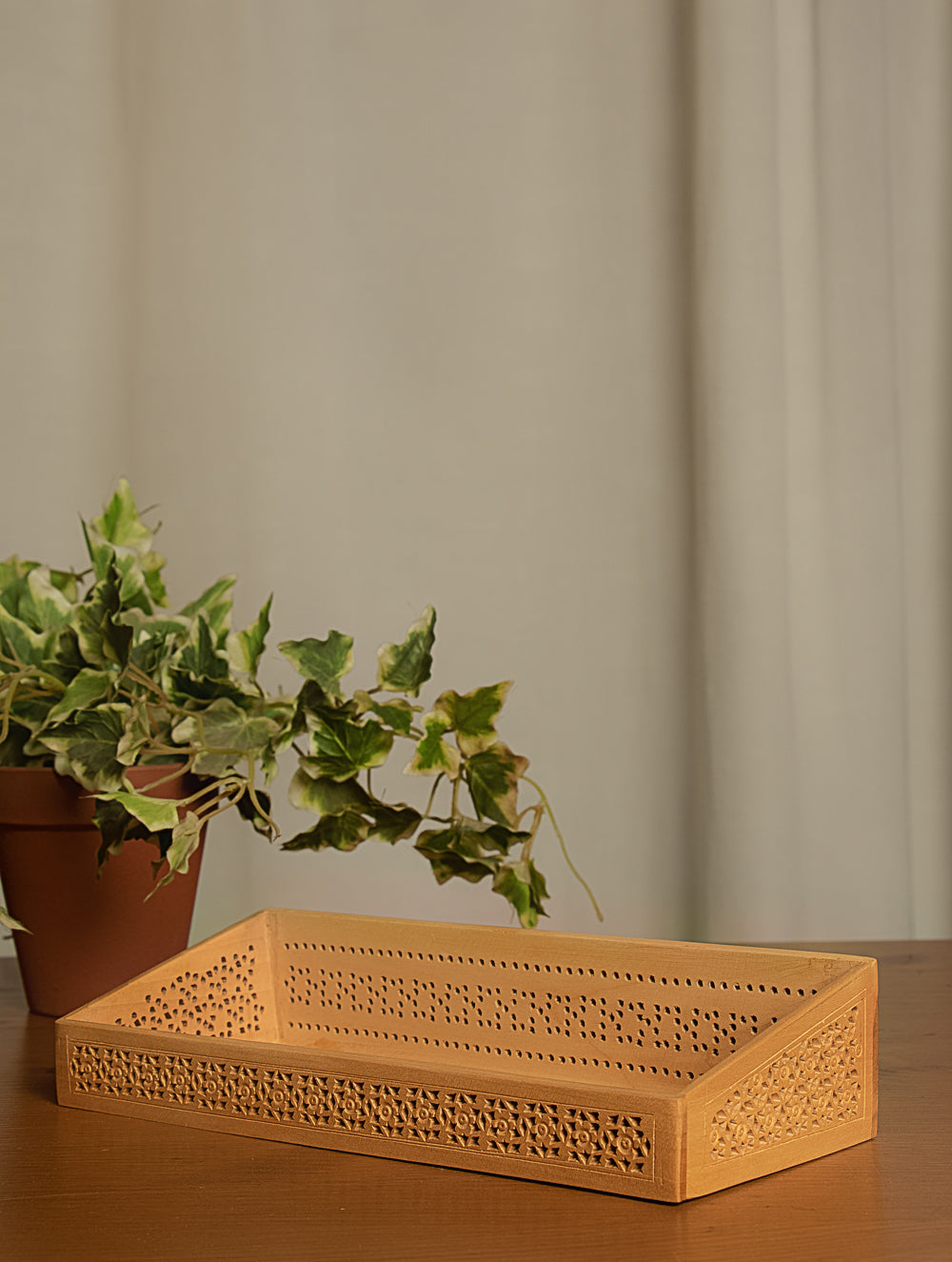 Wooden Jaali Desk Set (3 pc Set)