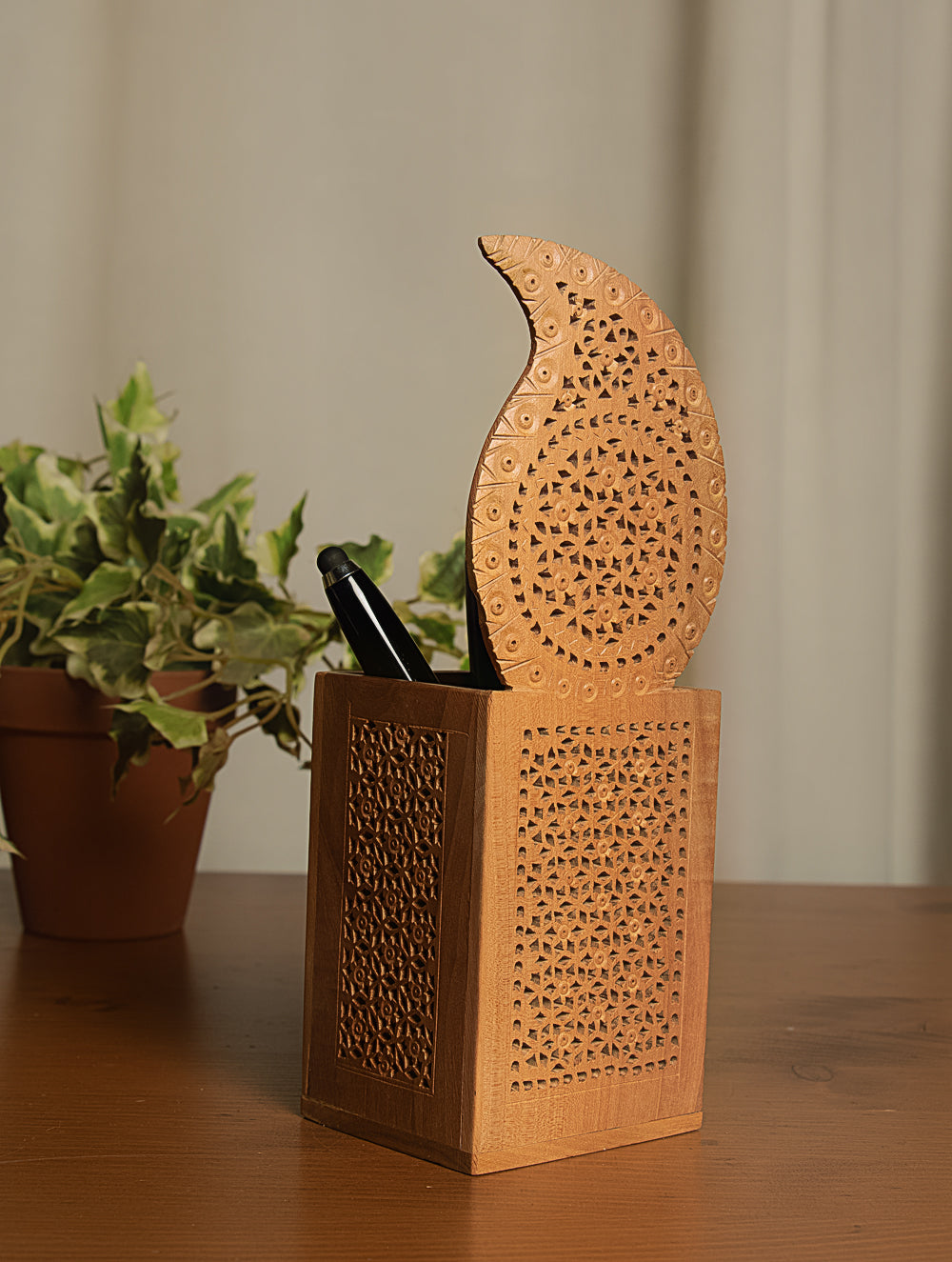 Wooden Jaali Desk Set (4 pc Set)