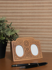 Wooden Jaali Double Frame - Oval. Small