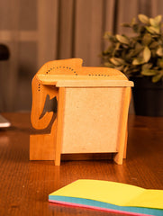 Wooden Jaali Elephant Desk Clock