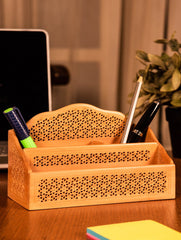 Wooden Jaali Stationery / Paper Holder