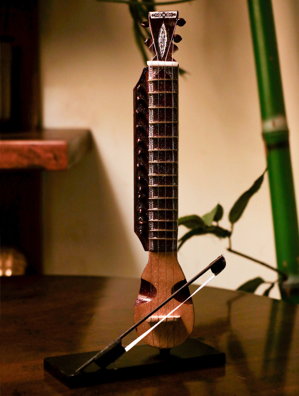 Wooden Miniature Musical Instrument Curio - Esraj